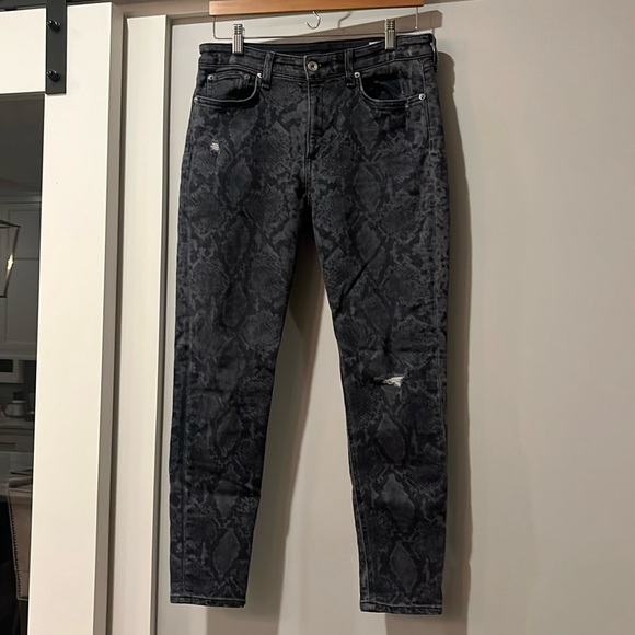 rag & bone Denim - Rag and Bone Cate mid-rize skinny jeans snakeskin print jeans